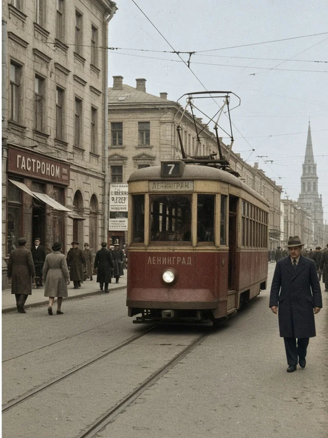 Улица с трамваем, 1950-е