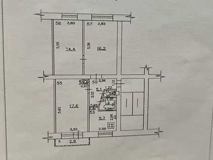 Амрита: 3-комн. · 62,2 м² · 3/5 эт. · Гагаринская