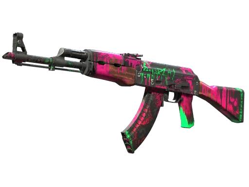 AK-47 | Неоновая революция — поношенное, закалённое в боях
