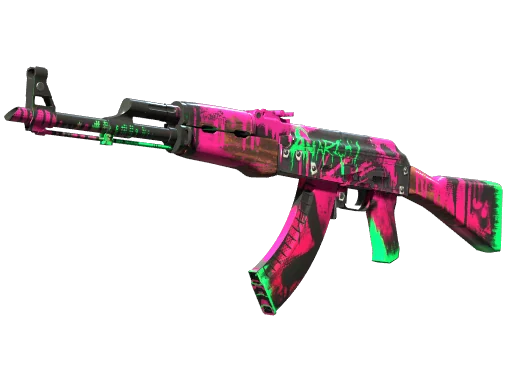 AK-47 | Неоновая революция — прямо с завода, немного поношенное