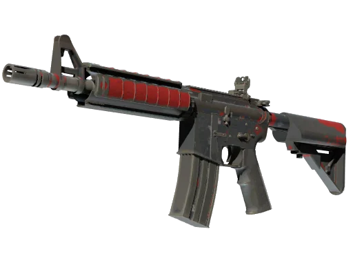 M4A4 | Пиксельный камуфляж «Красный» — поношенное, закалённое в боях
