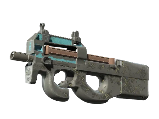 P90 | Чертёж-негатив — поношенное, закалённое в боях