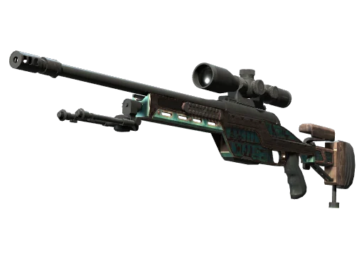 SSG 08 | Лазурная роспись — прямо с завода, немного поношенное