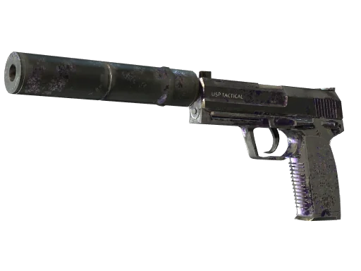USP-S | Пиксельный камуфляж «Фиолетовый» — поношенное, закалённое в боях