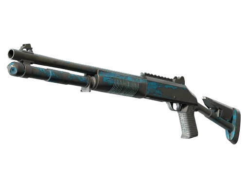 XM1014 | Смешанный синий камуфляж — поношенное, закалённое в боях