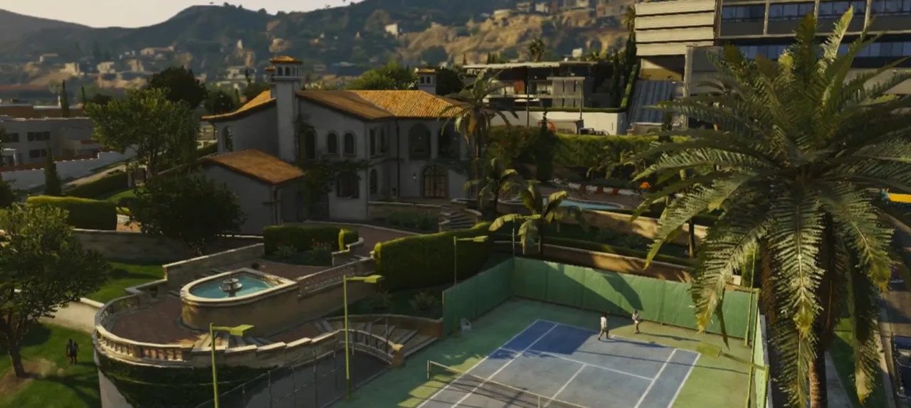 Теннисный корт за домом — дом Майкла в GTA 5