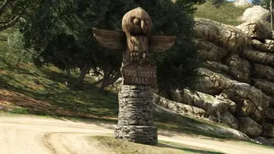 Сова у водопада Ту-Хутс в GTA 5