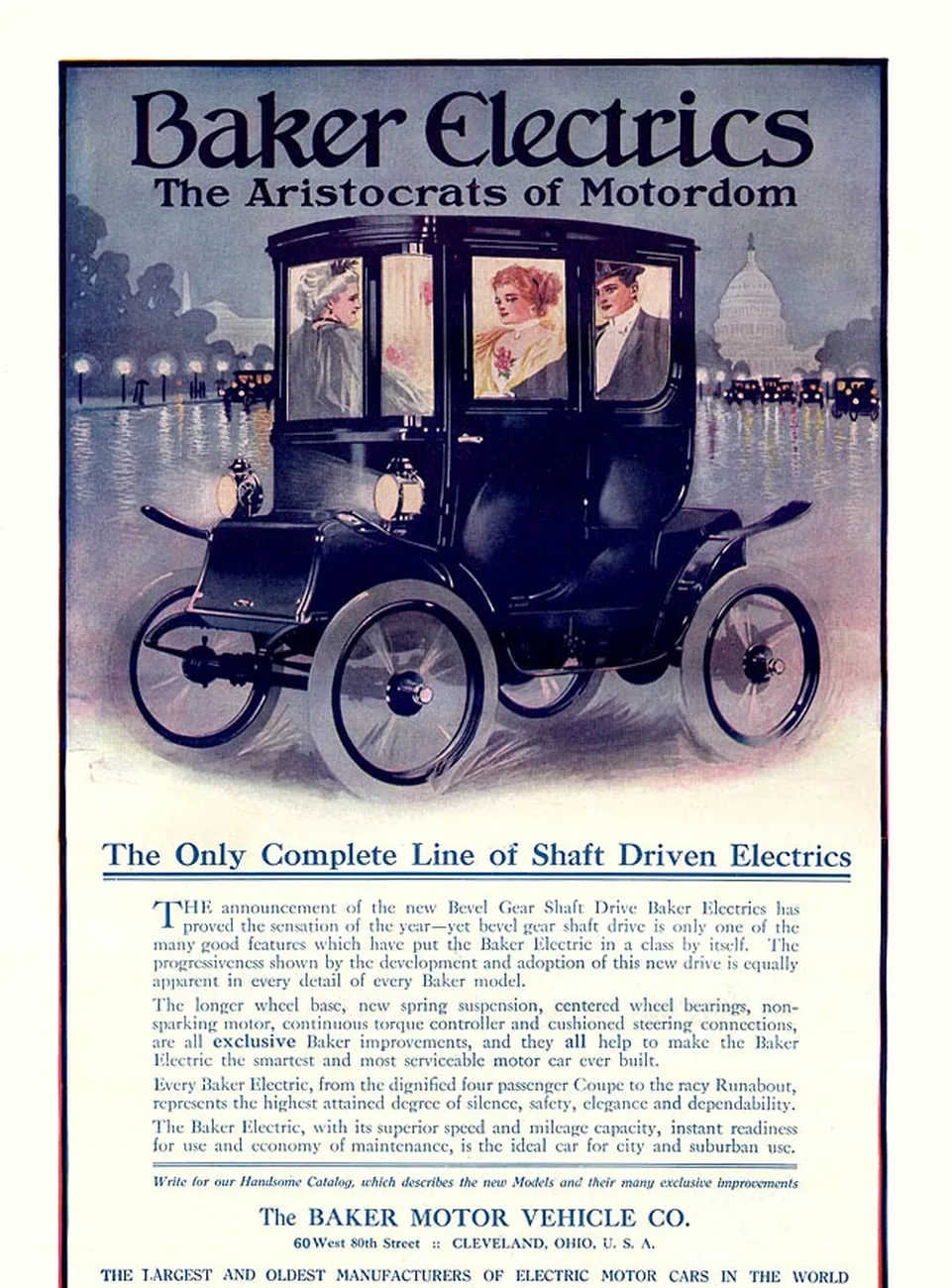 Реклама Baker Electric, 1910