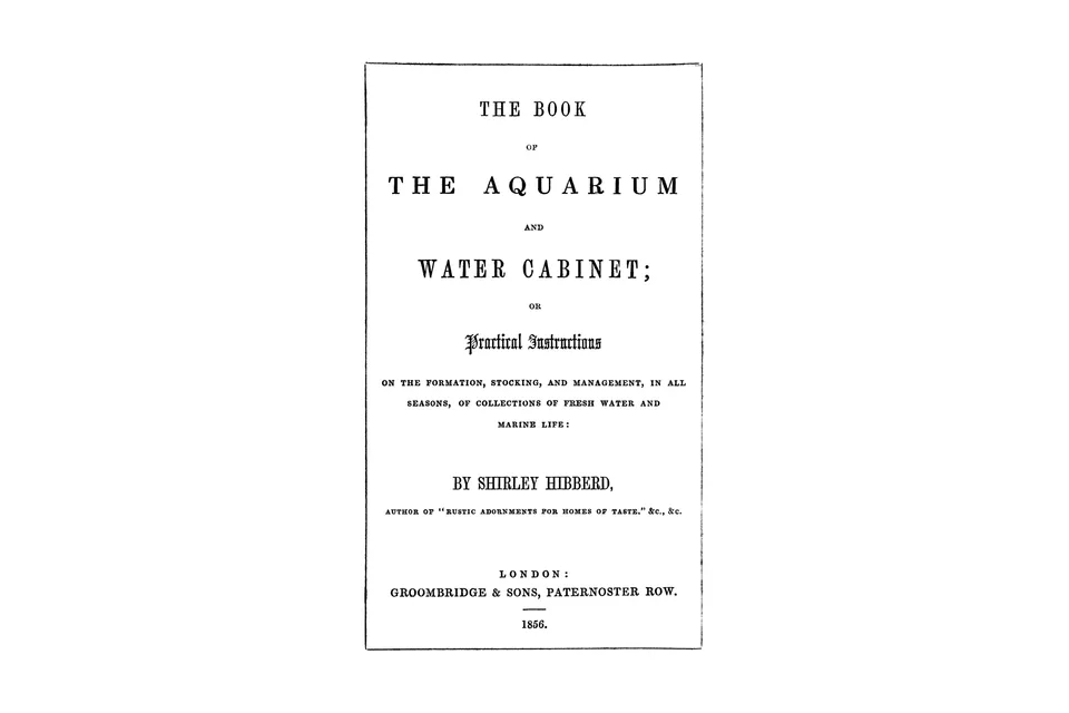 Титульный лист книги об аквариуме, 1856 год