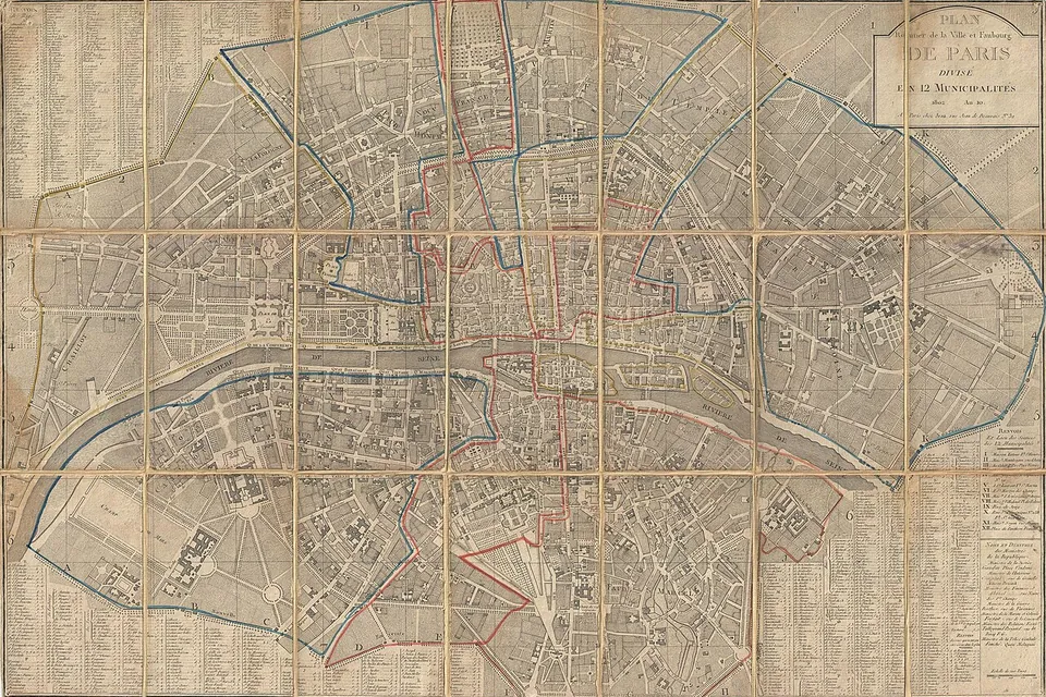 Карта Парижа 1802 года