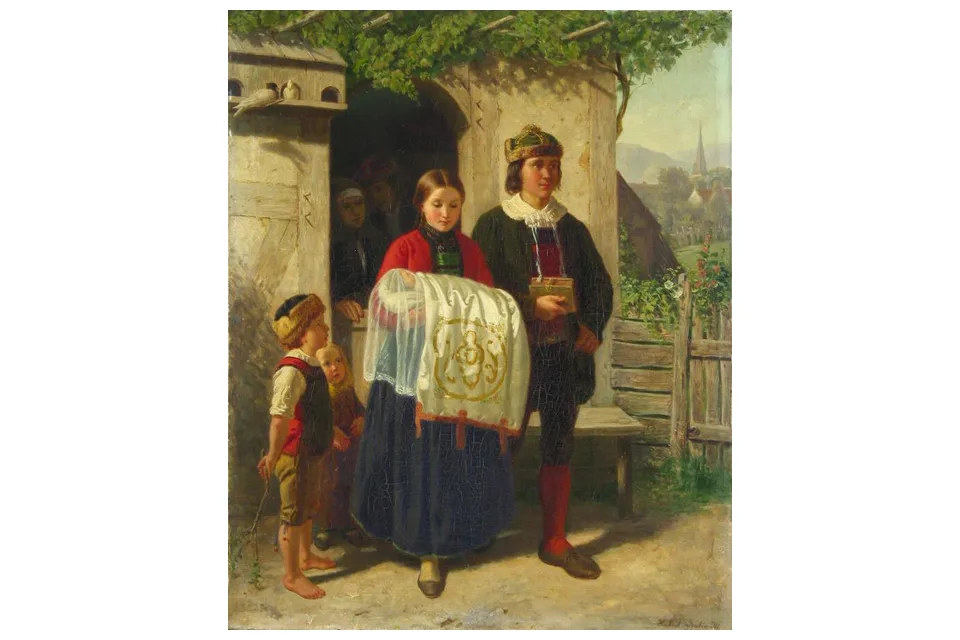 Картина Хуберта Салентина «Крестины», 1856 год