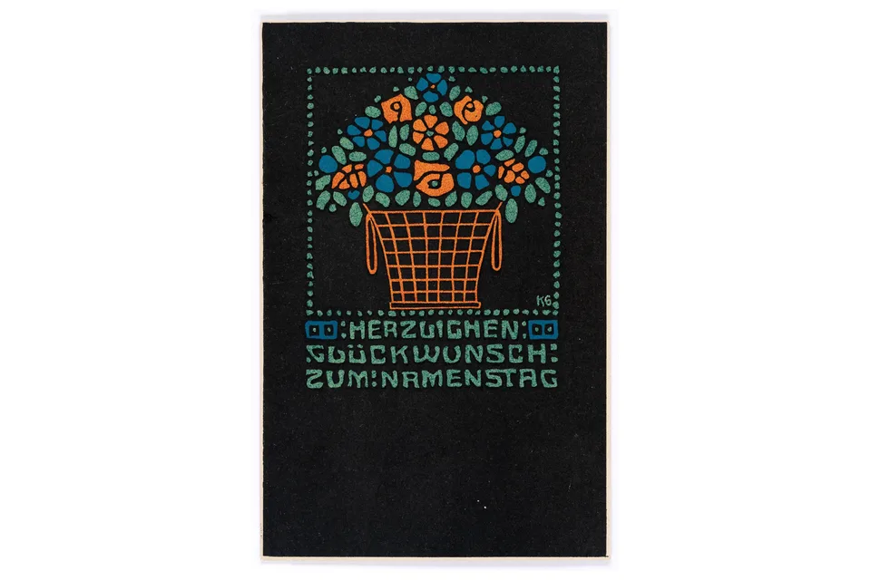 Открытка ко дню имени, Венские мастерские, около 1910 года