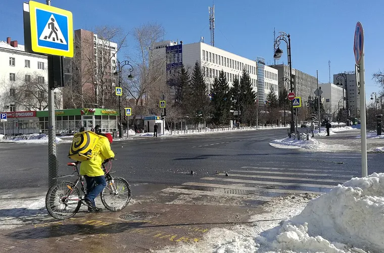 Курьер за работой