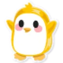 Gold Penguin Sticker