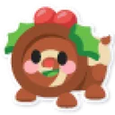 Yule Log Dog Sticker