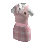 🍀Short School Uniform Outfit (Pink)