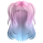 Y2K Wavy Pigtails Pink to Blue