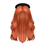 Elegant long wavy Ginger hair with beret