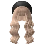 Long Over the Shoulder Wavy w/ Beanie (Blonde)