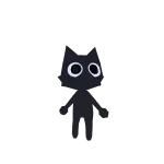 Mini Black Cat Neon [Eyes Recolorable]