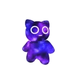 2D Cute Neon Galaxy Mini Cat