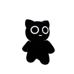 2D Cute Black Mini Cat