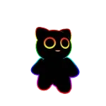 2D Cute Neon Rainbow Mini Cat