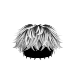 Cool White and Black Fluffy Hair