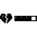 Black Broken Heart 8-Bit Health Bar