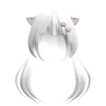 ノ꒰ (FREE UGC) Kitty pigtails white w/ cute clip♡