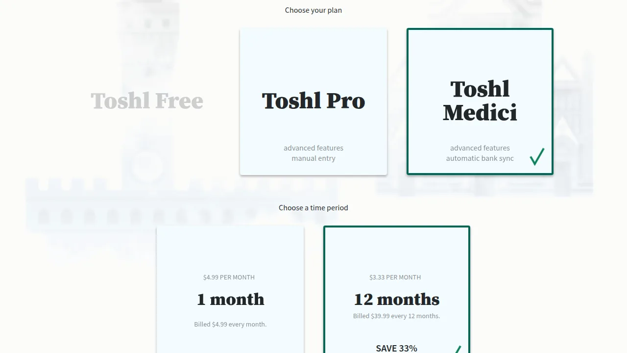 Тарифы Toshl