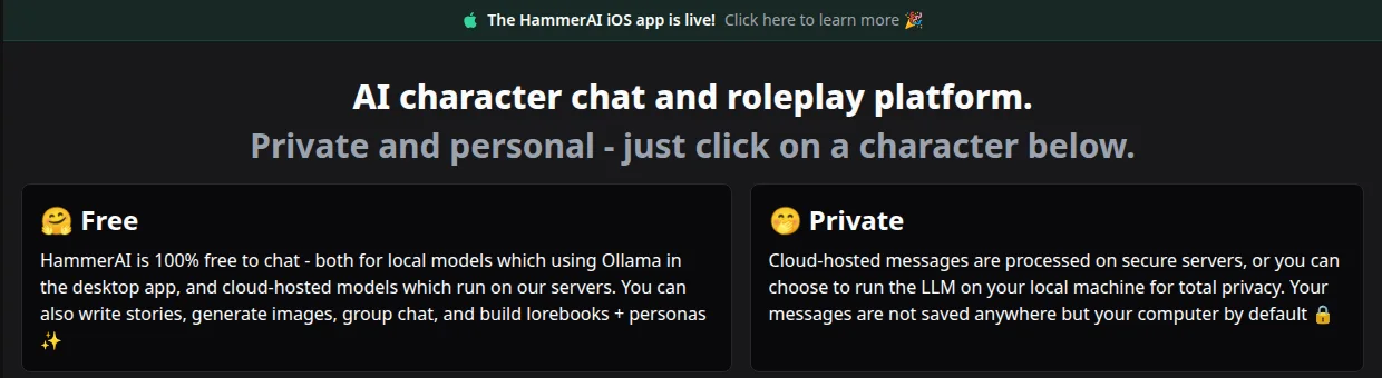 HammerAI: бесплатный чат с персонажами и локальные модели через Ollama