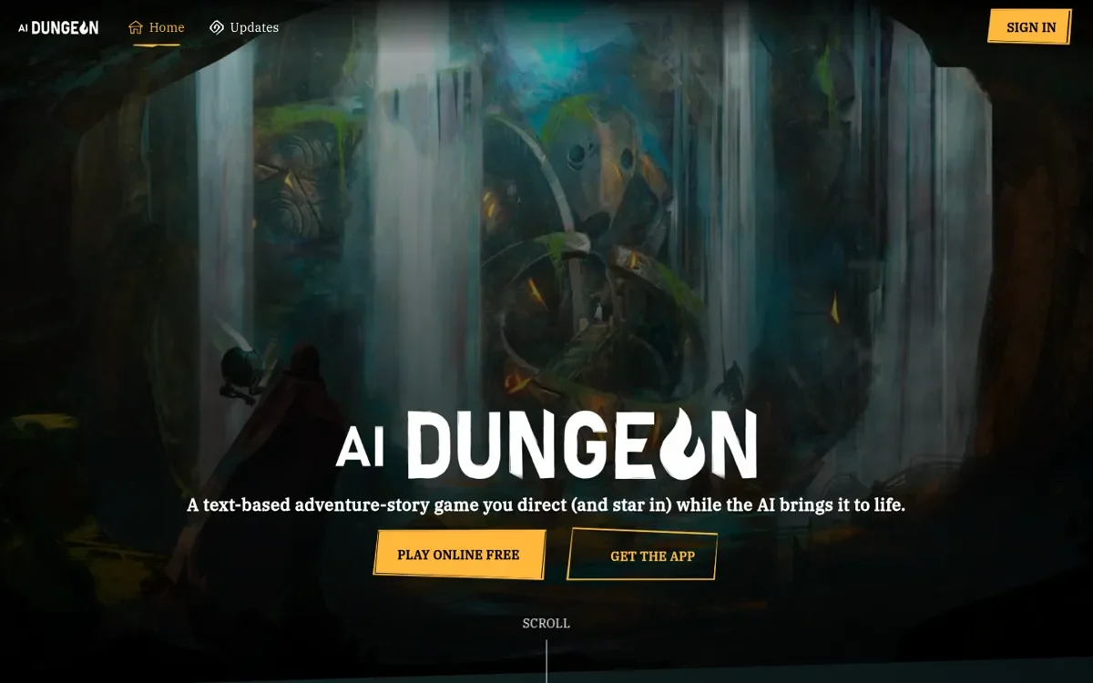 Главная AI Dungeon: текстовая приключенческая игра, где ИИ ведёт историю