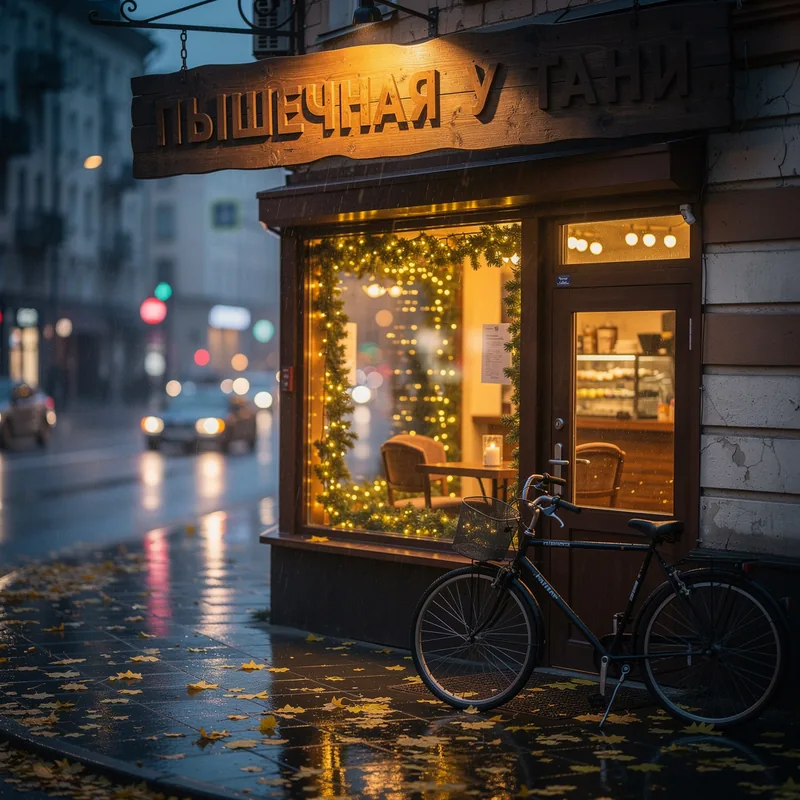 Кофейня с вывеской от Flux.2 Pro