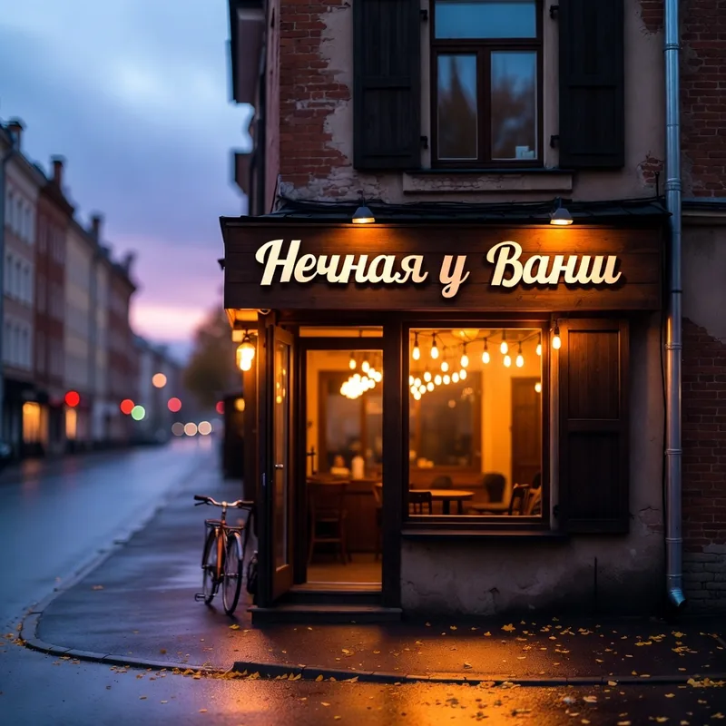 Кофейня с ошибкой в вывеске от Grok Image
