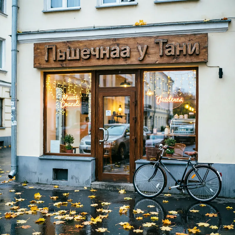 Кофейня с ошибкой в вывеске от Qwen Image 2