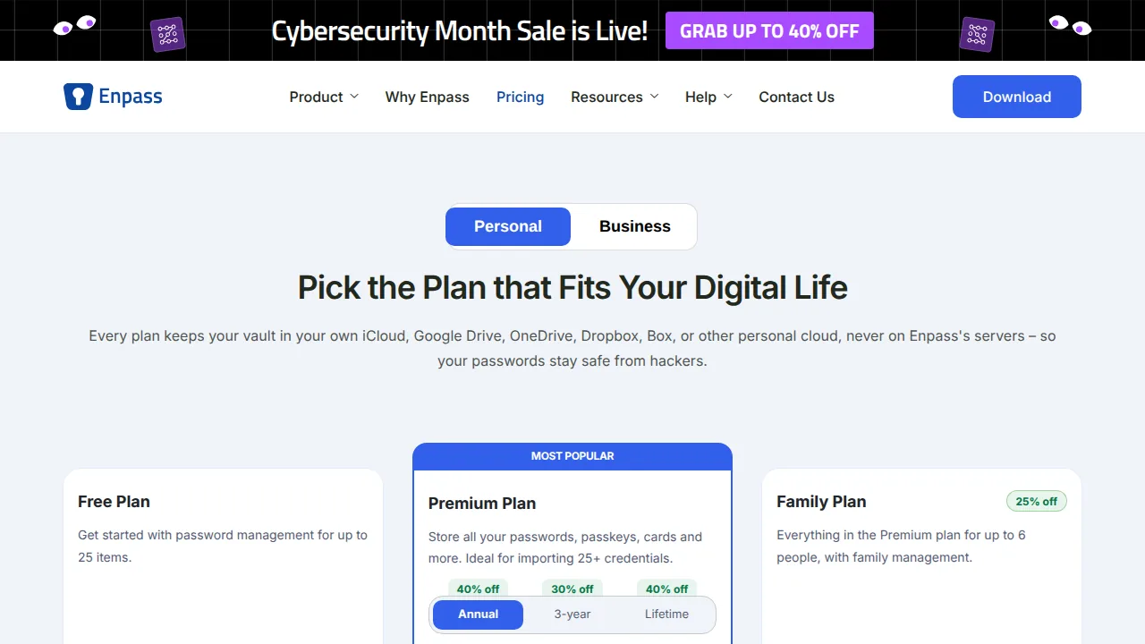 Тарифы Enpass: Free Plan, Premium и Family