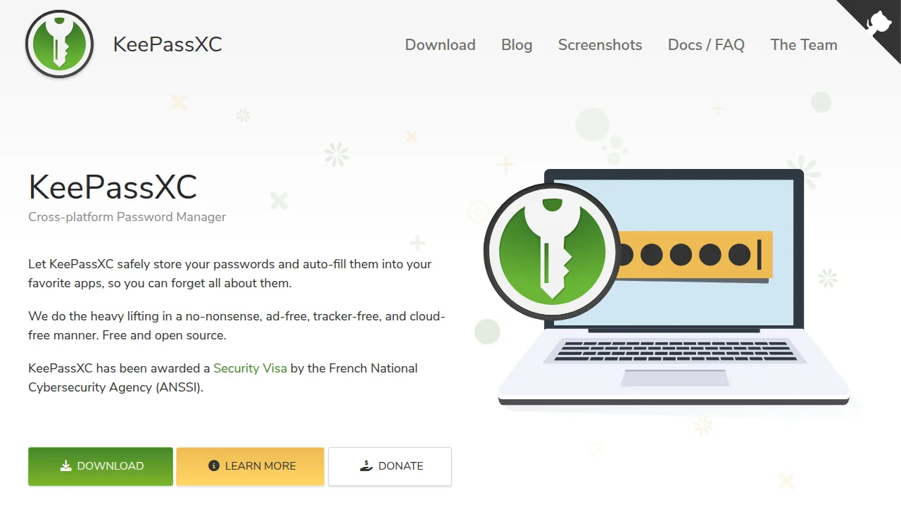 Сайт KeePassXC: кроссплатформенный менеджер паролей без рекламы и облака