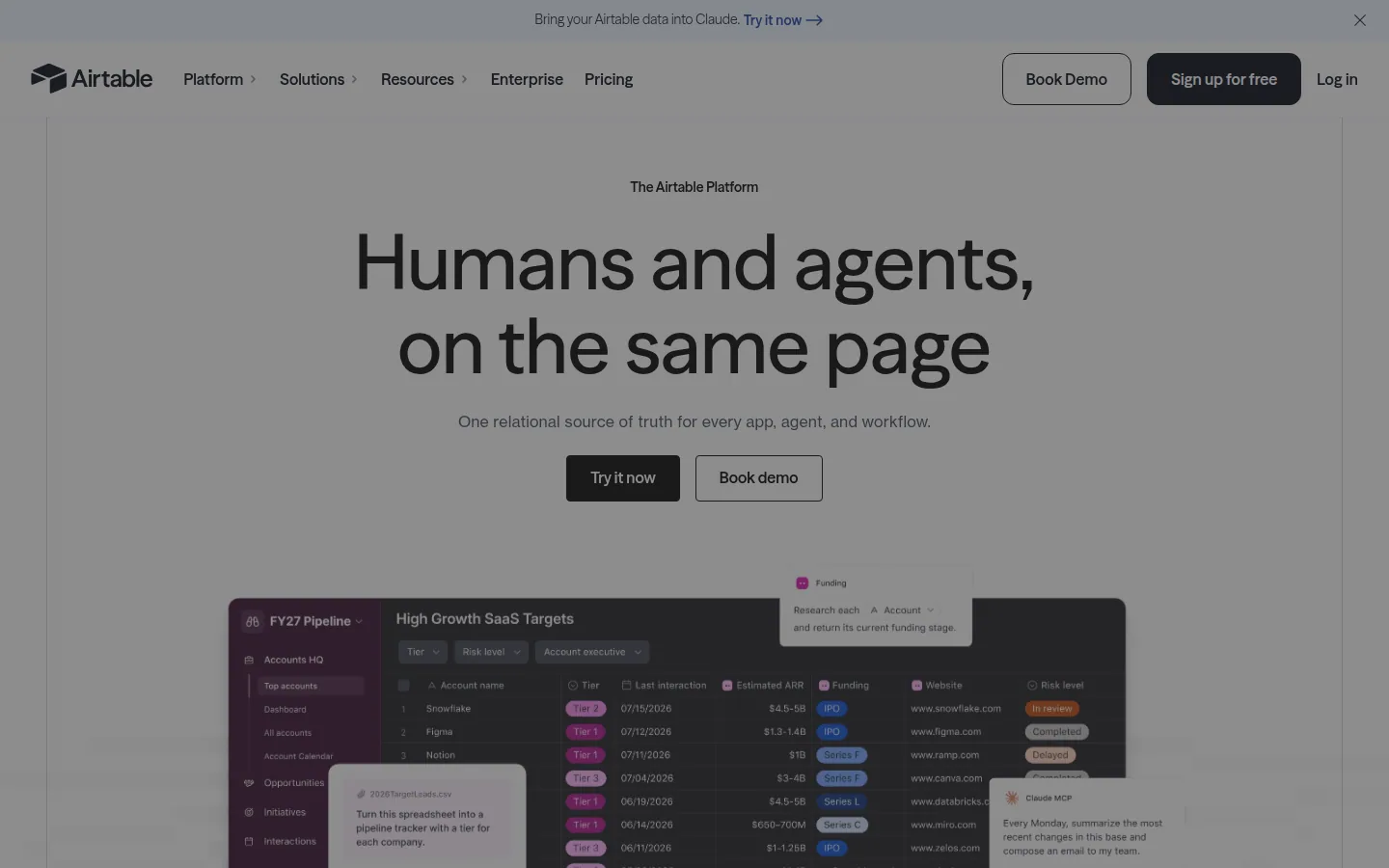 Платформа Airtable с базами, интерфейсами и автоматизациями