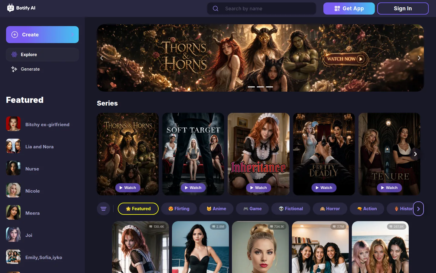 Главная страница сервиса Botify AI