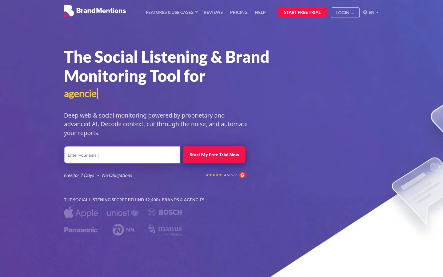 Главная страница сервиса BrandMentions