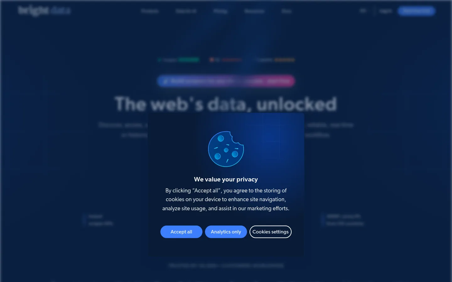 Главная страница сервиса Bright Data