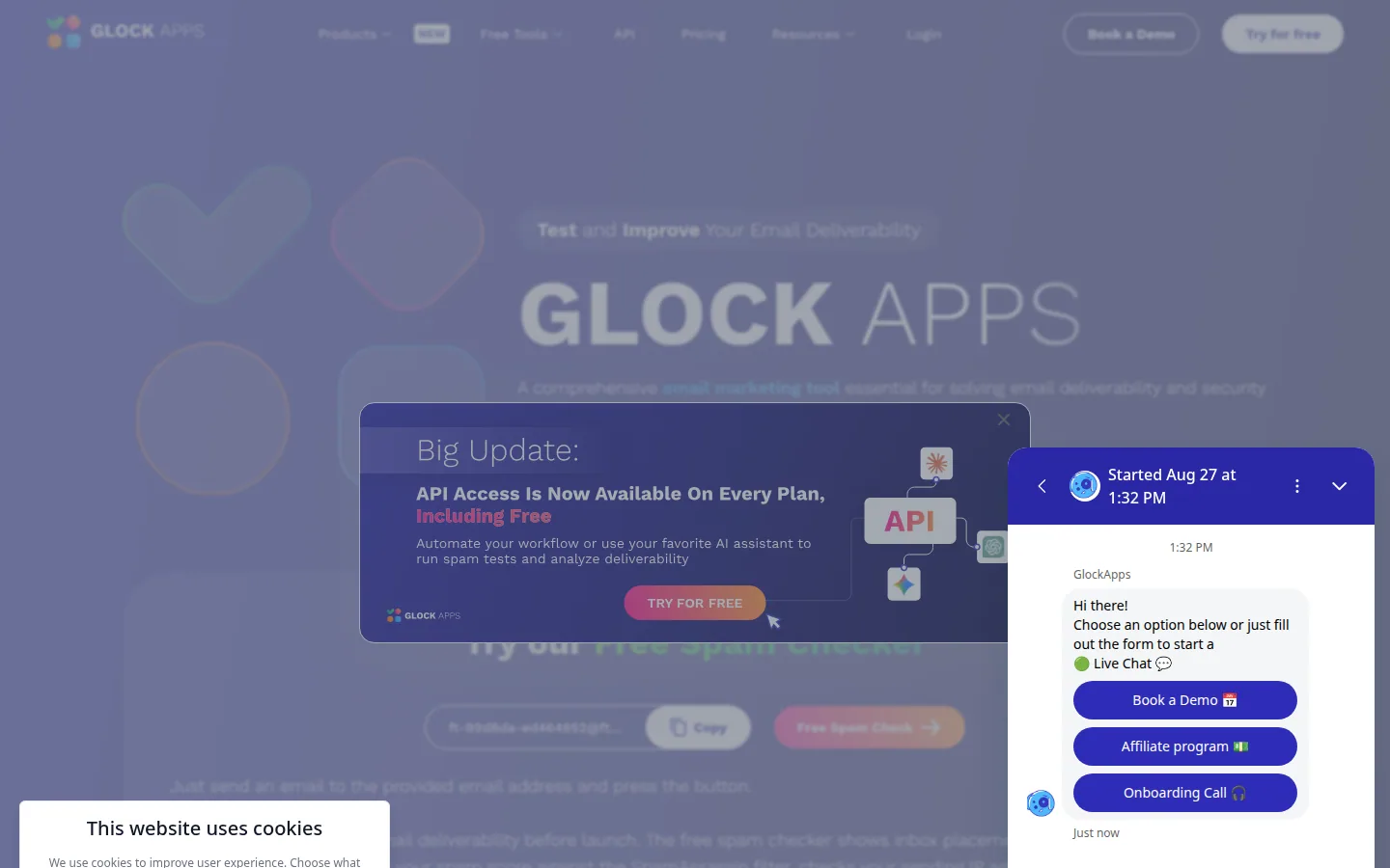 Главная страница сервиса GlockApps