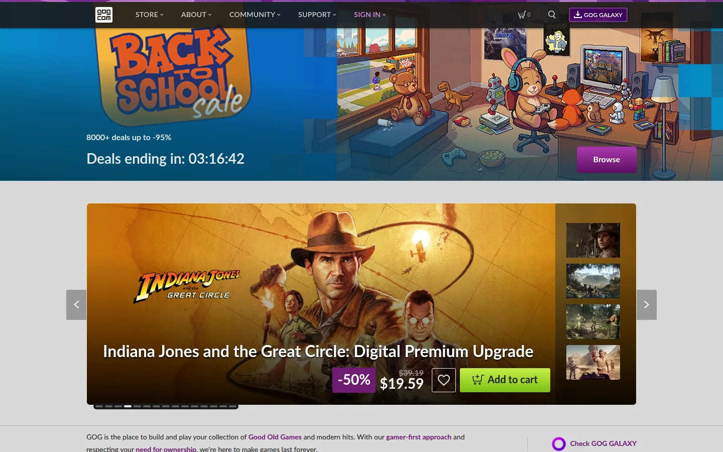 Главная магазина GOG