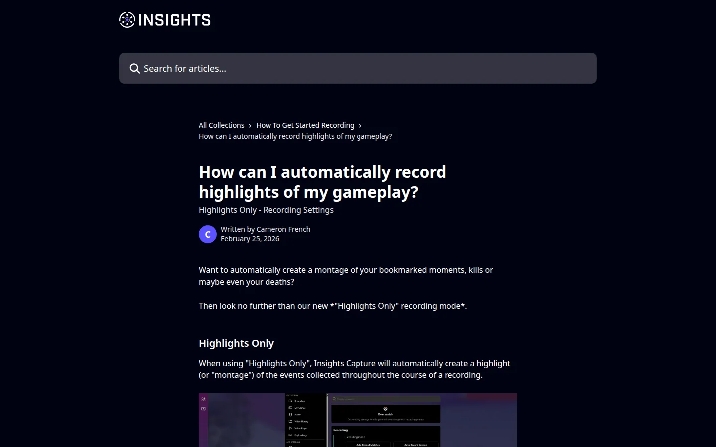 Insights Capture — редактор и публикация