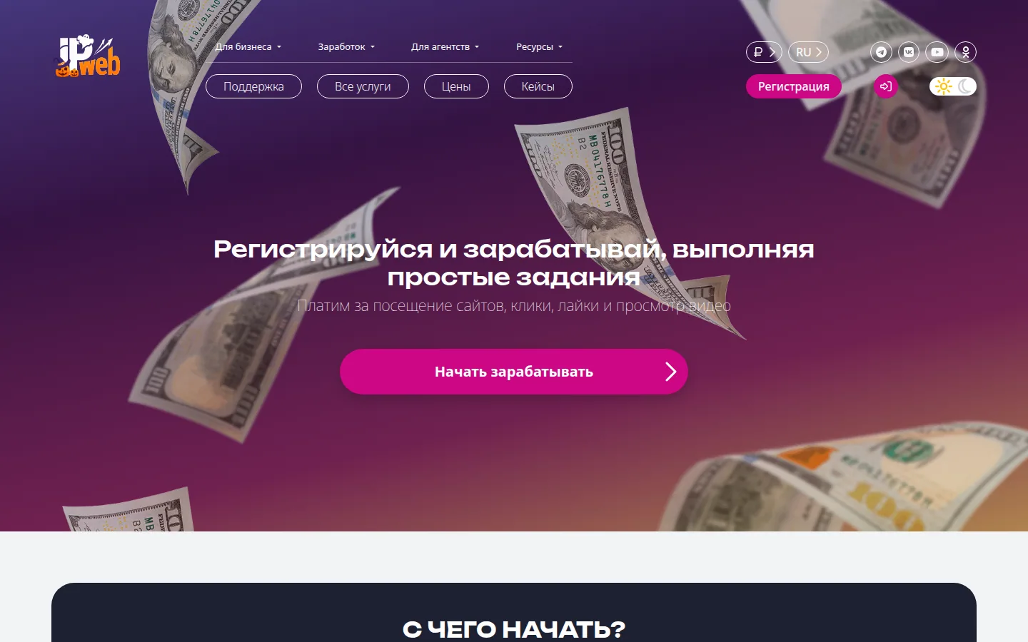 Главная страница сервиса IPweb
