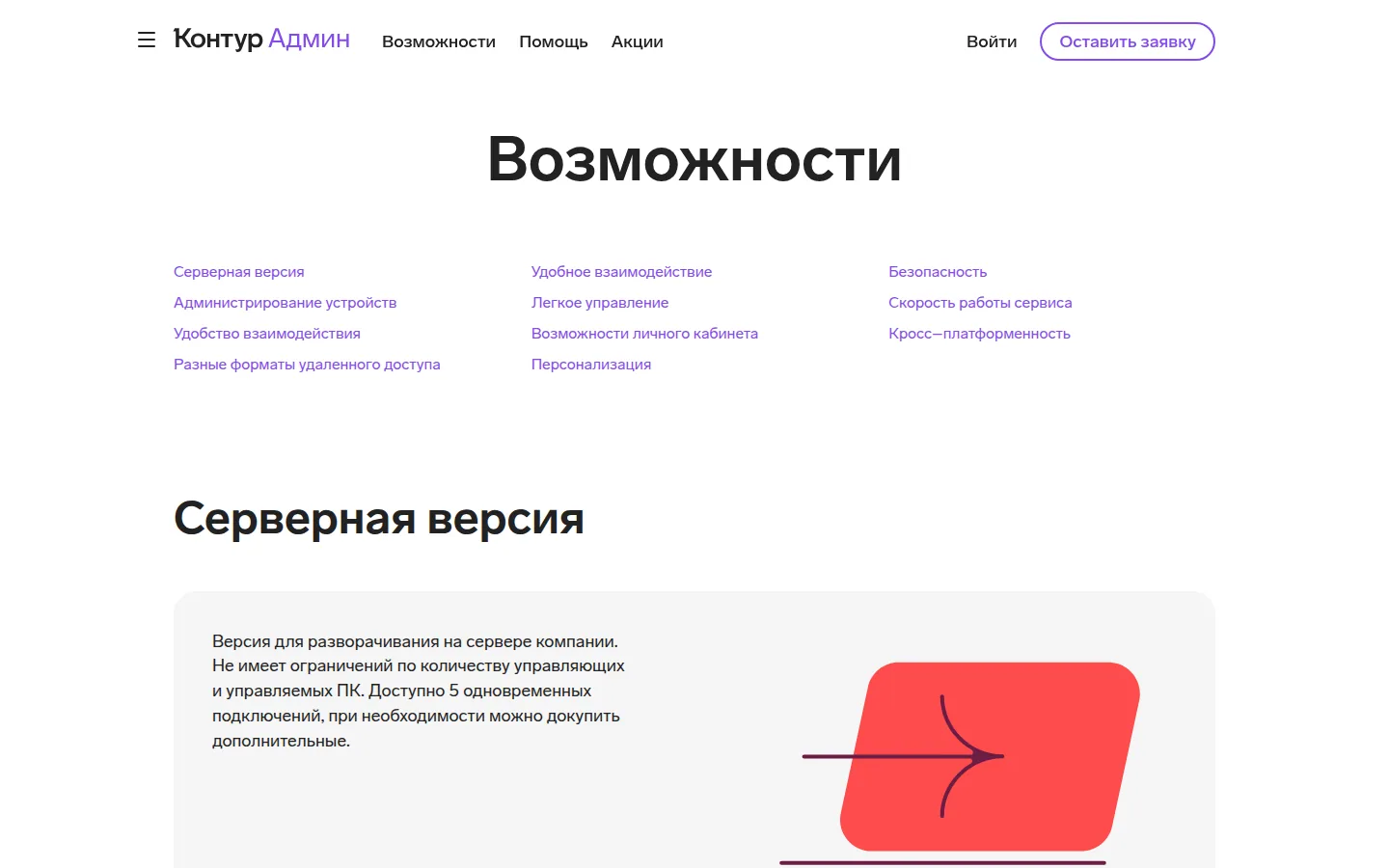 Возможности Контур.Админа