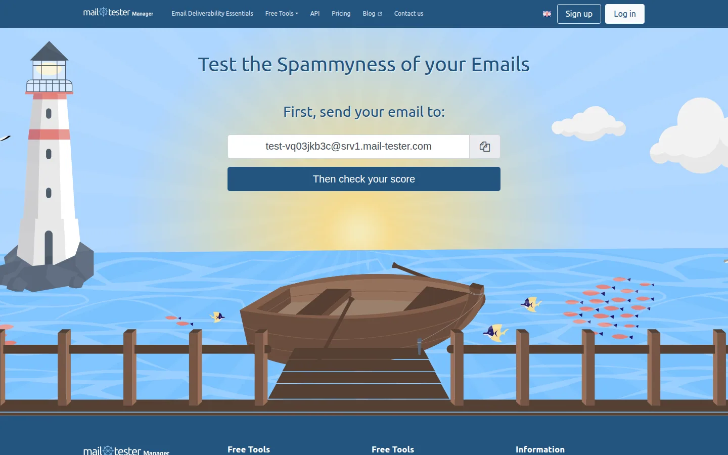 Главная страница сервиса Mail-tester