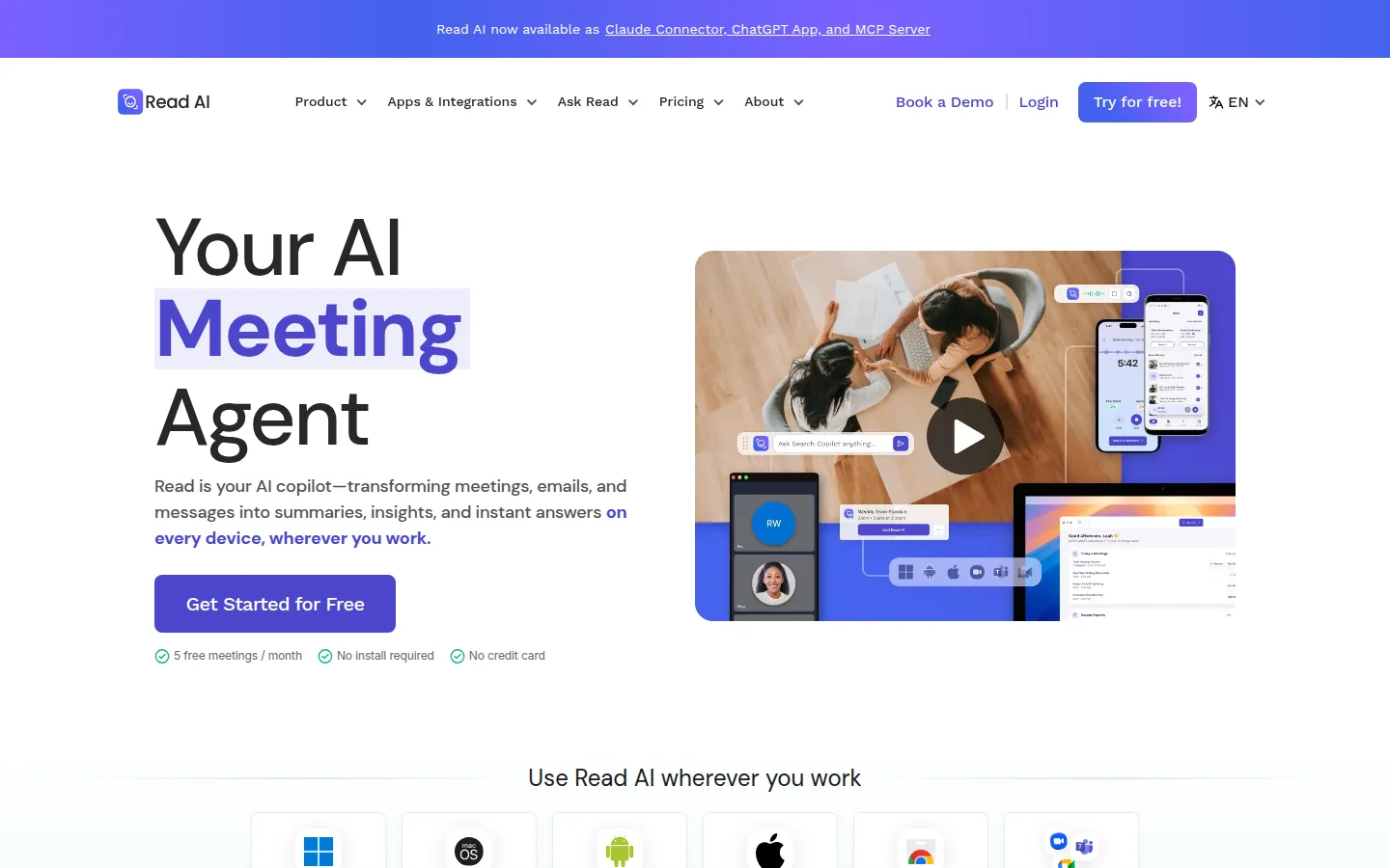 Главная страница сервиса Read AI
