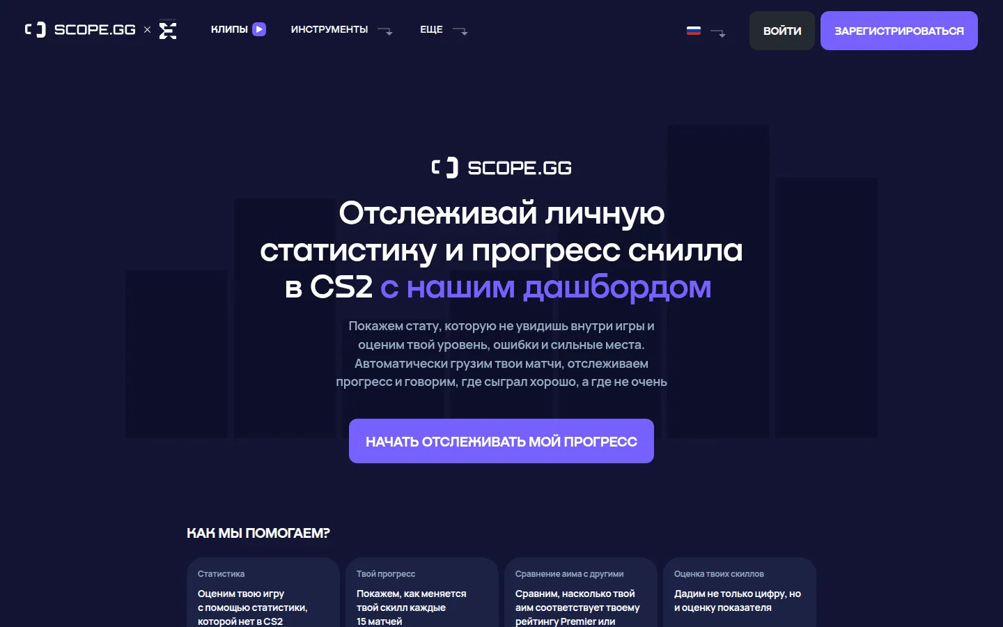 Дашборд прогресса CS2 в SCOPE.GG